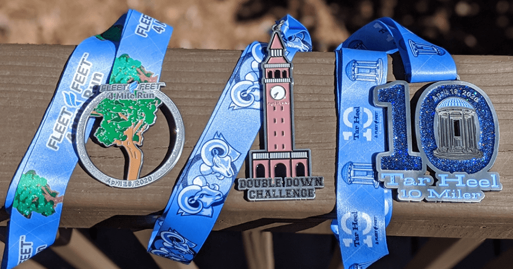 Tar Heel 10 Miler 2020 Finisher Medals