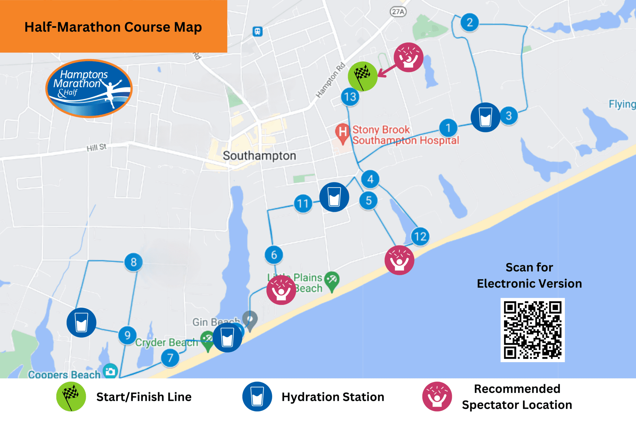 Course Map Hamptons Marathon & Half Course Map